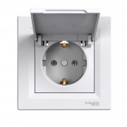 Priza, Schuko, Cu, Impamantare, 16A, Capac, Alb, Schneider, Asfora, EPH3100121