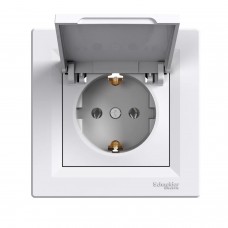 Priza, Schuko, Cu, Impamantare, 16A, Capac, Alb, Schneider, Asfora, EPH3100121 Priza, Schuko, Cu, Impamantare, 16A, Capac, Alb, Schneider, Asfora, EPH3100121