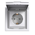 Priza, Schuko, Cu, Impamantare, 16A, Capac, Clapete, Ip44, Alb, Schneider, Asfora, EPH3100321 Priza, Schuko, Cu, Impamantare, 16A, Capac, Clapete, Ip44, Alb, Schneider, Asfora, EPH3100321