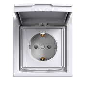 Priza, Schuko, Cu, Impamantare, 16A, Capac, Clapete, Ip44, Alb, Schneider, Asfora, EPH3100321 Priza, Schuko, Cu, Impamantare, 16A, Capac, Clapete, Ip44, Alb, Schneider, Asfora, EPH3100321