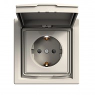 Priza, Schuko, Cu, Impamantare, 16A, Capac, Clapete, Ip44, Crem, Schneider, Asfora, EPH3100323 Priza, Schuko, Cu, Impamantare, 16A, Capac, Clapete, Ip44, Crem, Schneider, Asfora, EPH3100323