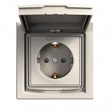 Priza, Schuko, Cu, Impamantare, 16A, Capac, Clapete, Ip44, Crem, Schneider, Asfora, EPH3100323 Priza, Schuko, Cu, Impamantare, 16A, Capac, Clapete, Ip44, Crem, Schneider, Asfora, EPH3100323