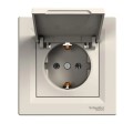 Priza, Schuko, Cu, Impamantare, 16A, Capac, Crem, Schneider, Asfora, EPH3100123 Priza, Schuko, Cu, Impamantare, 16A, Capac, Crem, Schneider, Asfora, EPH3100123