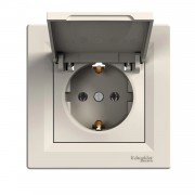 Priza, Schuko, Cu, Impamantare, 16A, Capac, Crem, Schneider, Asfora, EPH3100123 Priza, Schuko, Cu, Impamantare, 16A, Capac, Crem, Schneider, Asfora, EPH3100123