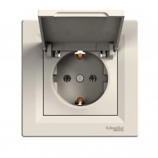 Priza, Schuko, Cu, Impamantare, 16A, Capac, Crem, Schneider, Asfora, EPH3100123