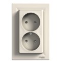 Priza, Schuko, Dubla, 2P, 16A, Crem, Schneider, Asfora, EPH9700123 Priza, Schuko, Dubla, 2P, 16A, Crem, Schneider, Asfora, EPH9700123