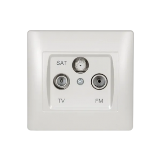 Priza, TV, +, FM, +, SAT, Alb, Elmark, Rhyme, 11681 - imaginea produsului 11681 din categoria Elmark Rhyme