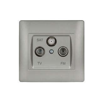Priza, TV, +, FM, +, SAT, Argintiu, metalizat, Elmark, Rhyme, 11684 - imaginea produsului 11684 din categoria Elmark Rhyme