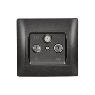 Priza, TV, +, FM, +, SAT, Negru, metalizat, Elmark, Rhyme, 11685 - imaginea produsului 11685 din categoria Elmark Rhyme