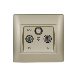Priza, TV, +, FM, +, SAT, Sampanie, metalizat, Elmark, Rhyme, 11682 - imaginea produsului 11682 din categoria Elmark Rhyme