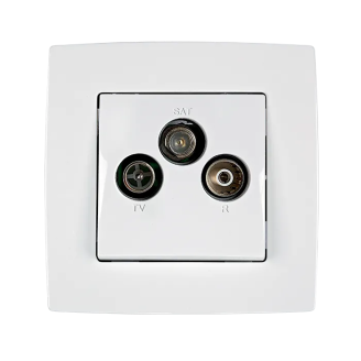 Priza, TV+FM+SAT, Alb, Elmark, City, 190033 - imaginea produsului 190033 din categoria Elmark City