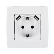 Priza, +, USB, Alb, Elmark, City, 190062