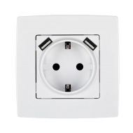 Priza, +, USB, Alb, Elmark, City, 190062