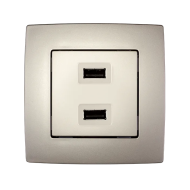 Priza, USB, Sampanie, metalizat, Elmark, City, 190752