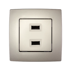 Priza, USB, Sampanie, metalizat, Elmark, City, 190752
