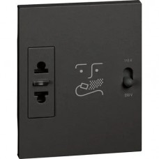 Priza, aparat, de, ras, Modulara, 230V, Negru, Bticino, Living, Now, KG4177