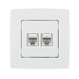 Priza, date, RJ11, +, RJ45, Alb, Elmark, City, 190731 - imaginea produsului 190731 din categoria Elmark City