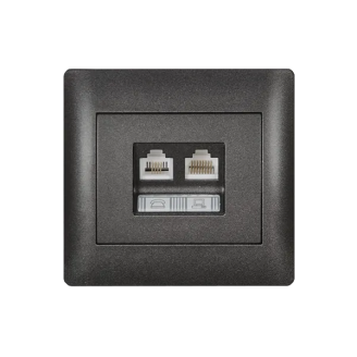 Priza, date, RJ11, +, RJ45, Negru, metalizat, Elmark, Rhyme, 11735 Priza, date, RJ11, +, RJ45, Negru, metalizat, Elmark, Rhyme, 11735