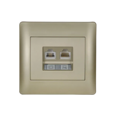 Priza, date, RJ11, +, RJ45, Sampanie, metalizat, Elmark, Rhyme, 11732
