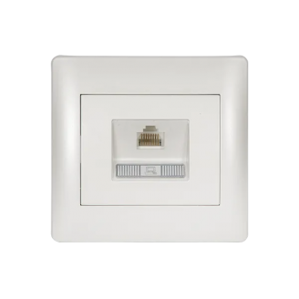Priza, date, RJ45, Alb, metalizat, Elmark, Rhyme, 112816E Priza, date, RJ45, Alb, metalizat, Elmark, Rhyme, 112816E