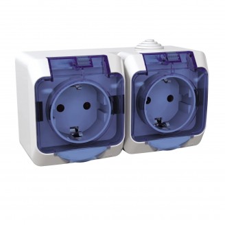 Priza, dubla, 16A, 250V, Cu, capac, transparent, IP44, Alb, Schneider, Cedar, Plus, WDE000525 Priza, dubla, 16A, 250V, Cu, capac, transparent, IP44, Alb, Schneider, Cedar, Plus, WDE000525