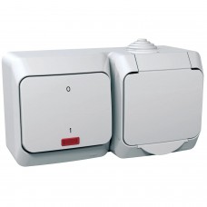 Priza, +, Intrerupator, dublu, 16A, 250V, cu, indicator, luminos, IP44, Alb, Schneider, Cedar, Plus, WDE000503 Priza, +, Intrerupator, dublu, 16A, 250V, cu, indicator, luminos, IP44, Alb, Schneider, Cedar, Plus, WDE000503