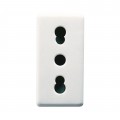 Priza, Italiana, 16A, 2P+E, Bivalenta, Alb, Gewiss, System, GW20203