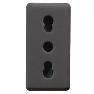 Priza, Italiana, 16A, 2P+E, Bivalenta, Negru, Gewiss, System, GW21203