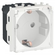 Priza, schuko, 2P+E, obturatoare, capac, 2M, alb, Schneider, Easy, Styl, LMR5310001