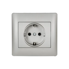 Priza, schuko, Argintiu, metalizat, Elmark, Rhyme, 11214