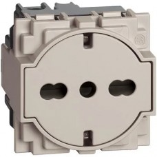 Priza, schuko, Modulara, Plat, 16A, 2M, standard, German/Italian, Nisip, Bticino, Living, Now, KM4140A16F