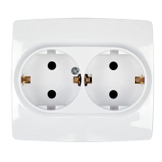 Priza, schuko, dubla, Alb, Elmark, City, 190371S Priza, schuko, dubla, Alb, Elmark, City, 190371S