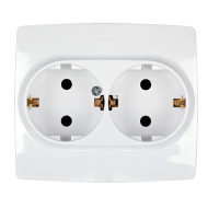Priza, schuko, dubla, Alb, Elmark, City, 190371S Priza, schuko, dubla, Alb, Elmark, City, 190371S