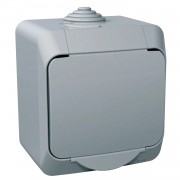 Priza, simpla, 16A, 250V, Cu, capac, mat, IP44, Gri, Schneider, Cedar, Plus, WDE000641 Priza, simpla, 16A, 250V, Cu, capac, mat, IP44, Gri, Schneider, Cedar, Plus, WDE000641