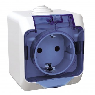 Priza, simpla, 16A, 250V, Cu, capac, transparent, IP44, Alb, Schneider, Cedar, Plus, WDE000543 Priza, simpla, 16A, 250V, Cu, capac, transparent, IP44, Alb, Schneider, Cedar, Plus, WDE000543