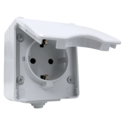 Priza, simpla, Gri, IP65, Elmark, Electrix, 191112