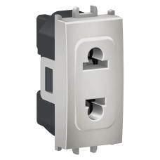 Priza, standard, Italian, 2P, 1M, argintiu, Schneider, Easy, Styl, LMR5510004