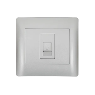 Priza, telefon, RJ11, Argintiu, metalizat, Elmark, Rhyme, 11264