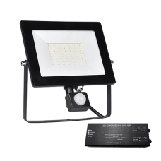 Proiector, LED, Helios, 50W, Negru, 5500K, Cu, Senzor, +, Kit, Emergenta, IP65, 98HELIOS50SENE