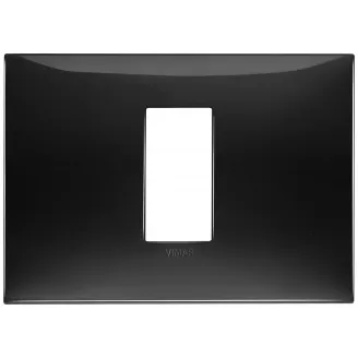 Rama, 1, modul, central, (se, monteaza, pe, suport, de, 3M), plastic, Glossy, negru, Vimar, NEVE, UP, 09671.04 - imaginea produsului 09671.04 din categoria Vimar NEVE UP