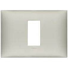 Rama, 1, modul, central, (se, monteaza, pe, suport, de, 3M), plastic, Matt, Metal, nickel, Vimar, NEVE, UP, 09671.22