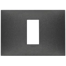 Rama, 1, modul, central, (se, monteaza, pe, suport, de, 3M), plastic, carbon, matt, Vimar, NEVE, UP, 09671.14