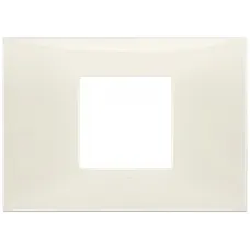 Rama, 2, module, centrale, (se, monteaza, pe, suport, de, 3M), plastic, Glossy, alb, fildes, Vimar, NEVE, UP, 09672.02