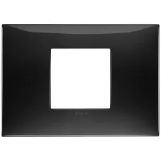 Rama, 2, module, centrale, (se, monteaza, pe, suport, de, 3M), plastic, Glossy, negru, Vimar, NEVE, UP, 09672.04
