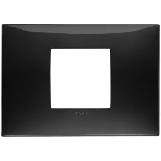 Rama, 2, module, centrale, (se, monteaza, pe, suport, de, 3M), plastic, Glossy, negru, Vimar, NEVE, UP, 09672.04 - imaginea produsului 09672.04 din categoria Vimar NEVE UP