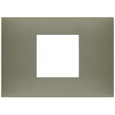 Rama, 2, module, centrale, (se, monteaza, pe, suport, de, 3M), plastic, Matt, Metal, argila, Vimar, NEVE, UP, 09672.13