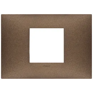 Rama, 2, module, centrale, (se, monteaza, pe, suport, de, 3M), plastic, Matt, Metal, cupru, Vimar, NEVE, UP, 09672.24 - imaginea produsului 09672.24 din categoria Vimar NEVE UP