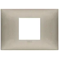 Rama, 2, module, centrale, (se, monteaza, pe, suport, de, 3M), plastic, Matt, Metal, titanium, Vimar, NEVE, UP, 09672.23