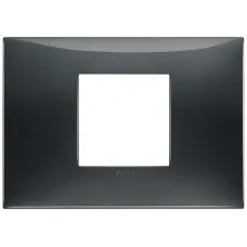 Rama, 2, module, centrale, (se, monteaza, pe, suport, de, 3M), plastic, , slate, grey, Vimar, NEVE, UP, 09672.03