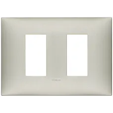 Rama, 2, module, laterale, (se, monteaza, pe, suport, de, 3M), plastic, matt, nickel, Vimar, NEVE, UP, 09679.22
